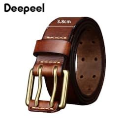 Deepeel 105-125cm Men's Genuine Belt Pin Buckle Retro Cowhide Waistband Jeans Suit Pants Decoration Belts DIY Male Accessories