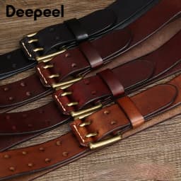 Deepeel 105-125cm Men's Genuine Belt Pin Buckle Retro Cowhide Waistband Jeans Suit Pants Decoration Belts DIY Male Accessories