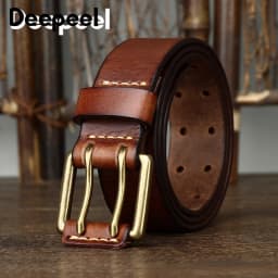 Deepeel 105-125cm Men's Genuine Belt Pin Buckle Retro Cowhide Waistband Jeans Suit Pants Decoration Belts DIY Male Accessories