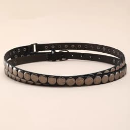 New Arrival Y2K Harajuku Punk Style Rivet Decoration Thin Belt For Women High Street Spice Girl Double Loop Waistband Cinturones