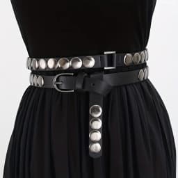 New Arrival Y2K Harajuku Punk Style Rivet Decoration Thin Belt For Women High Street Spice Girl Double Loop Waistband Cinturones