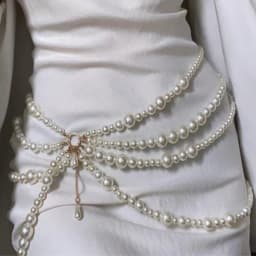 Multilayer Pearl Waist Chains for Women Imitation Pearl Metal Ring Tassel Belt Fashion Elegant Clothing Accessories ремень