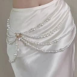 Multilayer Pearl Waist Chains for Women Imitation Pearl Metal Ring Tassel Belt Fashion Elegant Clothing Accessories ремень
