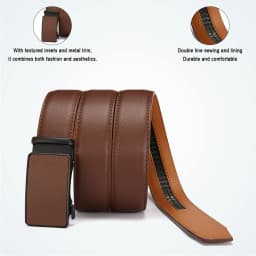 Men's New Fashionable Luxury Genuine Leather Women Men Belts with Alloy Chains Business Style Metal Pin Buckle for Jeans