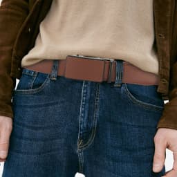 Men's New Fashionable Luxury Genuine Leather Women Men Belts with Alloy Chains Business Style Metal Pin Buckle for Jeans