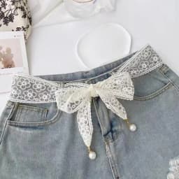 Fashion Sweet Decorative Lace Waist Belts Pearl Pendant Clothing Accessories Chain Belt Elegant Dress Waist Chain For Women