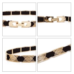 Luxury Metal Elastic Fabric Belts For A Dress High Fashion Geometrical Lines Female Belt Punk Ceinture Elegant Women's Belt