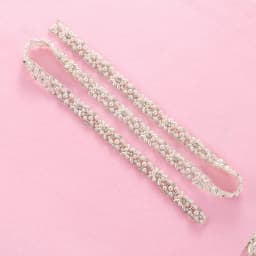 JLZXSY Pearl Rhinestone Applique, Crystal Belt Trim for Dresses, 1 Yard Sparkly Applique Sew or Iron on Wedding Dress Sash
