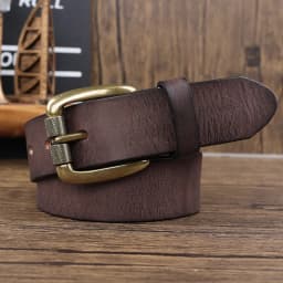 Thickened American Retro Handmade Men's Leather Belt with Pure Cowhide Copper Buckle Jeans Leather Waist