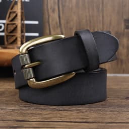 Thickened American Retro Handmade Men's Leather Belt with Pure Cowhide Copper Buckle Jeans Leather Waist