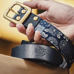 Maden New Cowhide Material Ancient Cloth Printed Vegetable Tanned Belt Boro Style Cowhide Pin Buckle Retro Belt for Men