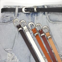 Maikun Vintage Fashion Women's Belt Simple Silver Alloy Pin Buckle Women's Belt