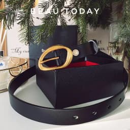 BEAUTODAY Belt Women Cow Leather Irregular Metal Buckle Retro Solid Color Ladies Jeans Dress Waistband Handmade 91040