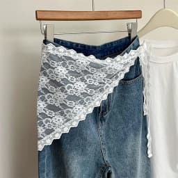 Triangle Short Skirt Half Skirt Butt Curtain Skirt Lace Trim Small Apron Soft Lace Stacked Ins Style Korean Spring Headscarf