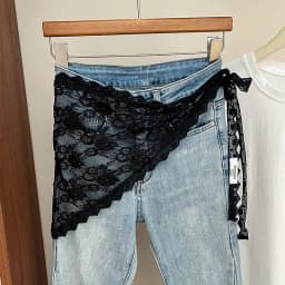 Triangle Short Skirt Half Skirt Butt Curtain Skirt Lace Trim Small Apron Soft Lace Stacked Ins Style Korean Spring Headscarf