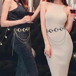 Women Star Moon Metal Waist Chain Multilayer Punk Gothic Golden Silver Hollow Chain Belt Female Dress Jewelry Body Chain