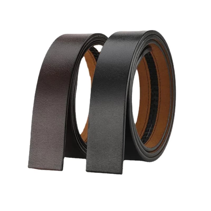 Men's headless leather automatic buckle belt body without buckle leather belt