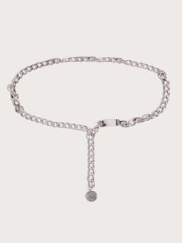 Hershine 1-Piece Women's Fashion Solid Color Metal Tag Decorative Waist Chain, Elegant Dress Accessory, Spring, Summer, Christmas