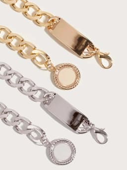 Hershine 1-Piece Women's Fashion Solid Color Metal Tag Decorative Waist Chain, Elegant Dress Accessory, Spring, Summer, Christmas