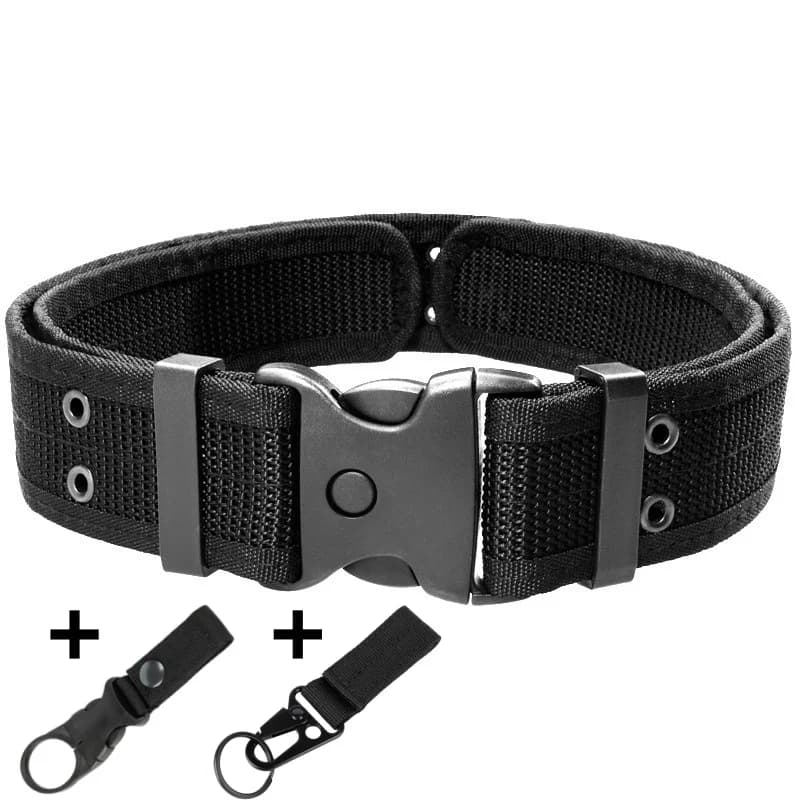 Men's Tactical Outer Belt Made of Nylon Material, with a Metal Fixing and Adjuster Buckle, Suitable for Outdoor Sports