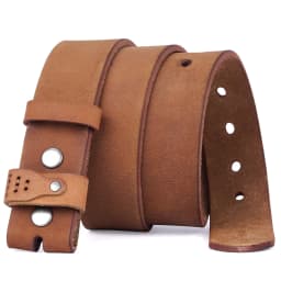 Retro 3.8cm Width Top Layer Cowhide Belt Without Buckle Comfortable Durable High-quality No Buckle Belt For Men Daily Use