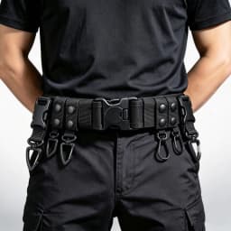 Adjustable Military Tactical Belt for Men, Wear Resistant Nylon Webbing Belt with Double Lock Safety Buckle, Outdoor Camping Hun