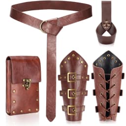 Renaissance Medieval Belt Skirt Hiking Viking Horn Design Leather Cover for Sword Frog Accessory
