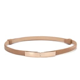 Belt Dress Simple Versatile Fashion Women Leather Belt Thin Skinny Metal Gold Elastic Buckle Waistband Belt Dress Accessories