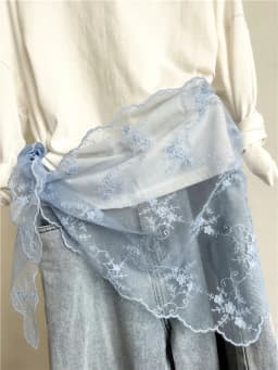 Fashion Fart Curtain Women's Lace Belt Stacked Wearing Triangular Scarf Hem Skirt Waist Seal Rope Silk Scarf Decorative Pants