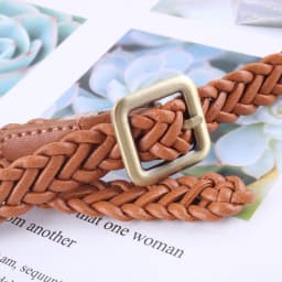 ladies fashion leather squrae buckle knitted braided weaving belts for women dresses female waist rope casual luxury straps
