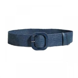 5CM X100CM Woven Wide Belt Women Retro Round Buckle Elastic Waist Decorative Cross Border Supply Navy Blue High Quality Fashion