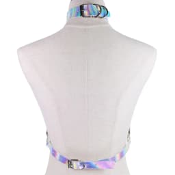 Punk Holographic Body Chain Harness Top Punk Women Holo Rainbow Waist Jewelry Festival Rave Outfit Designer Belt Women