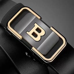 DINISITON New Fashion Men's Belt Toothless Automatic Buckle Belt Alloy Letter Button for Business Fashion High Quality Men'Strap