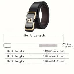 DINISITON New Fashion Men's Belt Toothless Automatic Buckle Belt Alloy Letter Button for Business Fashion High Quality Men'Strap