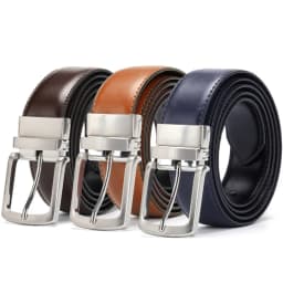 Double-sided Real Leather Rotating Alloy Pin Buckle Belt for Men High Quality Genuine Leather Famous Brand Luxury Designer Belts