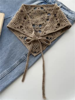 Retro Waist Crochet Stacked Triangular Towel Fart Curtain Knitted Fringed Waist Seal Women's Belt with Pants Headscarf Scarf