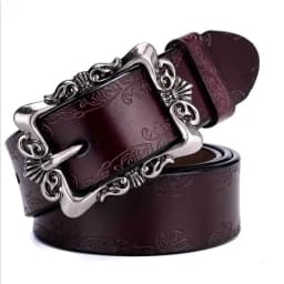 SupSindy Women Genuine Leather Belt Cowskin Casual Punk Luxury Brand Designer Belts For Women Jeans Waistband Female Black Strap