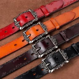 SupSindy Women Genuine Leather Belt Cowskin Casual Punk Luxury Brand Designer Belts For Women Jeans Waistband Female Black Strap