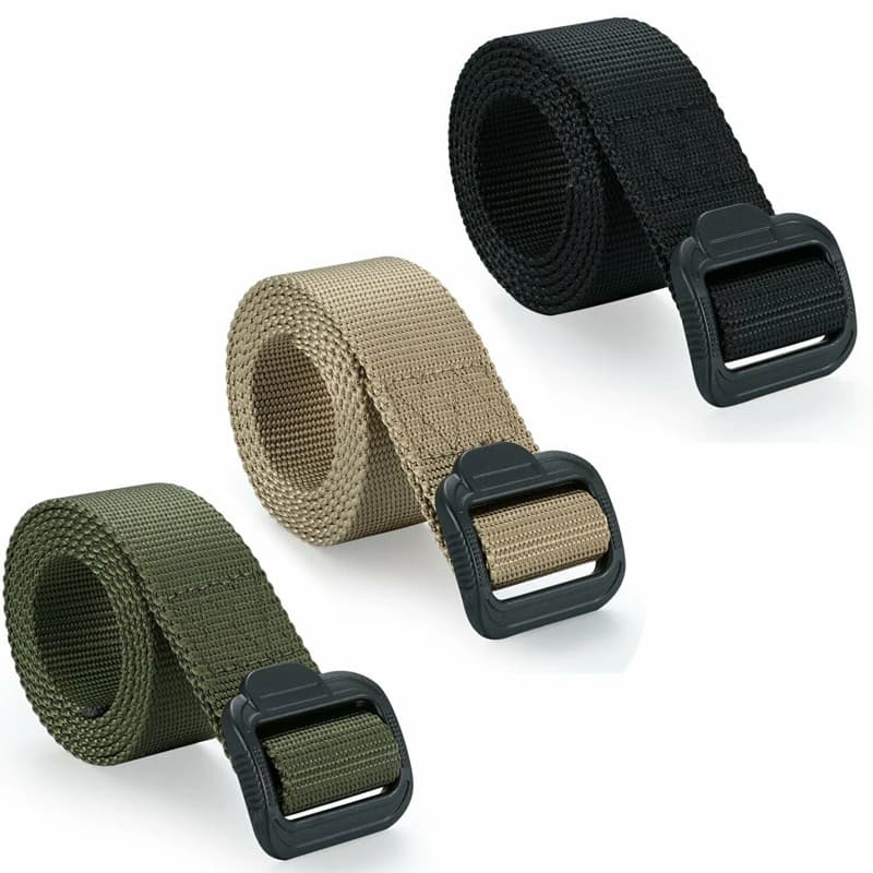 Belts for Man Tactical Belt Waist Security-Friendly Belt with Plastic Buckle Canvas Fashion Belts Security Check Mens Belt