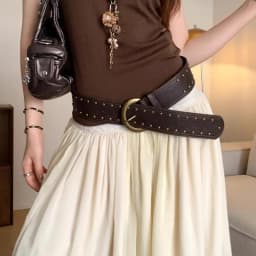 〔Funny〕Women's Rivet Belt Gothic Heavy-Duty Leather Waist Belt Y2k Punk Dress Jeans Belt Waist Accessories