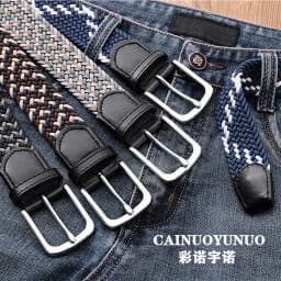 105cm 115 125cm 2024 New Design High Quality Men Casual Belt Woven Buckle Elastic Canvas All Match Women Pants Versatile Sense