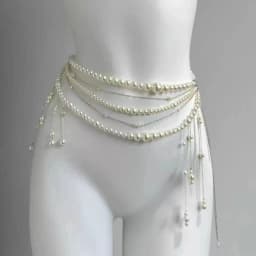 Fashionable Multi-layer Flower Tassel Waist Chain Retro Pearl Waist Chain For Women Girls Body Chain Clothing Accessories Gifts