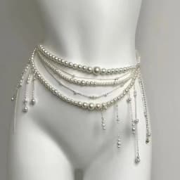 Fashionable Multi-layer Flower Tassel Waist Chain Retro Pearl Waist Chain For Women Girls Body Chain Clothing Accessories Gifts