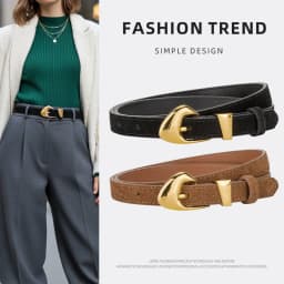 New Genuine Leather Belt Women's Versatile Fashion Decorative Dress Jeans Cow Leather Belt Trendy