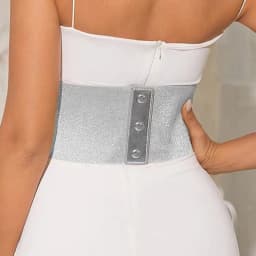 Fashion Gold Silver Lace Up Belt Elastic Female Waistband Dress Skirt Coat Decorative