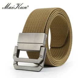 Maikun Nylon Belts for Men Army Tactical Men's Belt Double Rappelling Buckle Belt