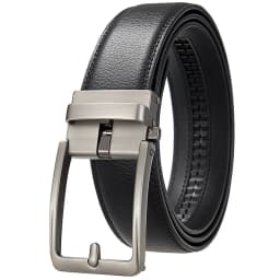 Men's belts fake pin buckle belts popular styles durable soft PU leather business belts automatic buckle belts adjustable belts