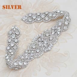 JLZXSY Flower Style Wedding Belt Bridal Sash Belt Crystal Rhinestone Dress Sash Prom Sash Wedding Accessories