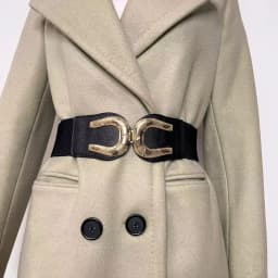 Women Wide Elastic Waist Belt Ladies Retro Fashion Cinch Stretchy Stylish PU Leather Dress Waistband