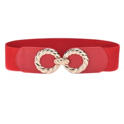 Women Wide Elastic Waist Belt Ladies Retro Fashion Cinch Stretchy Stylish PU Leather Dress Waistband
